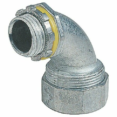 ABB Steel City LT291-1 90 deg Conduit Connector, 1/2 in Threaded, Zinc 91695